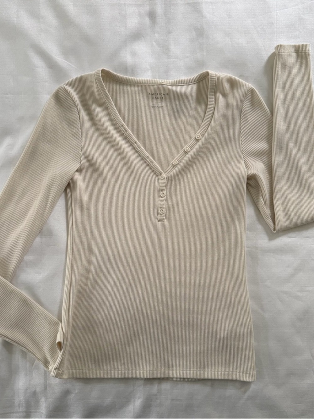 American eagle waffleknit Henley longsleeve size small